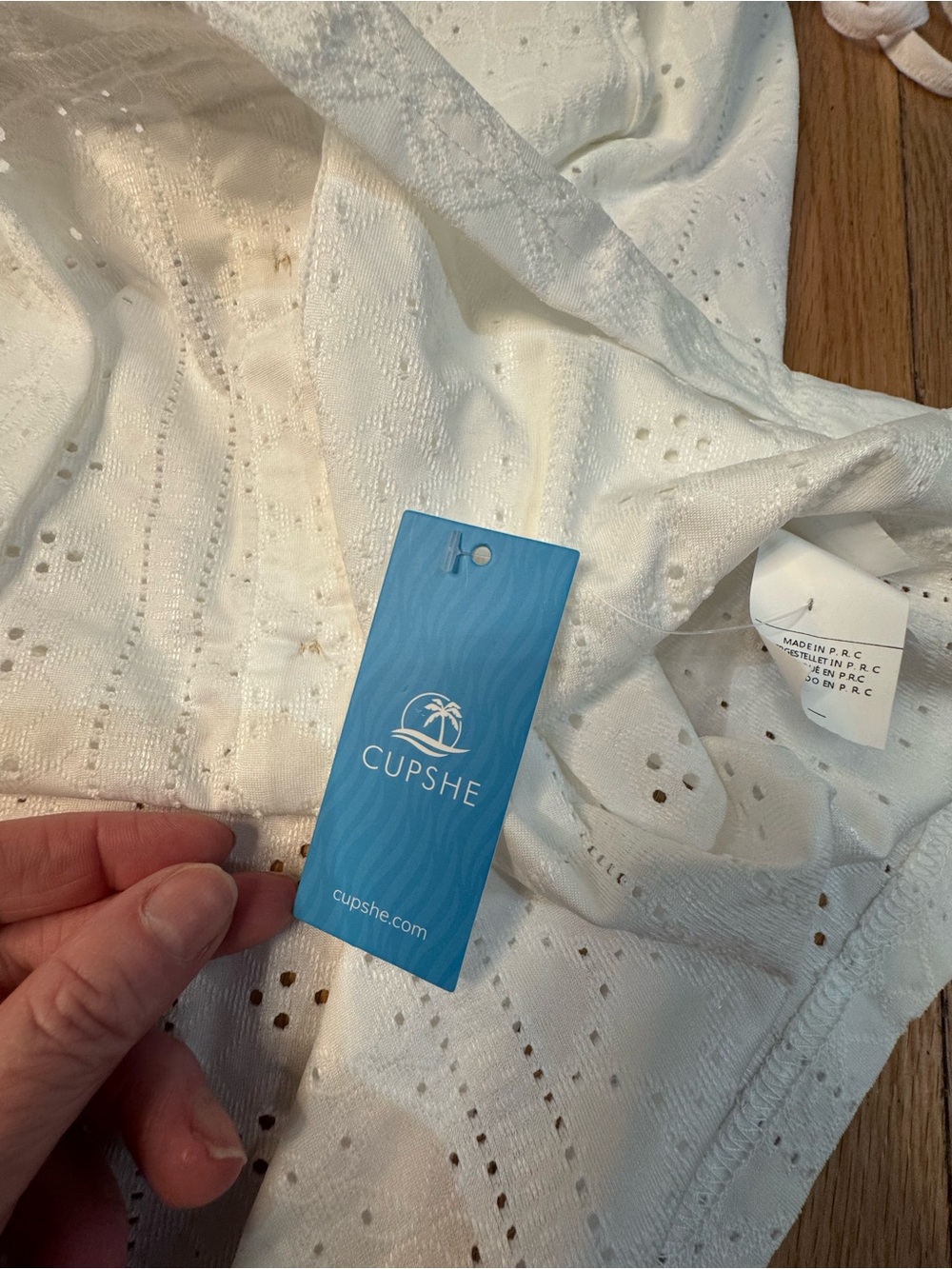 Cupshe Eyelet Button-Front Tie Shoulder Tank White XL - Picture 8 of 14